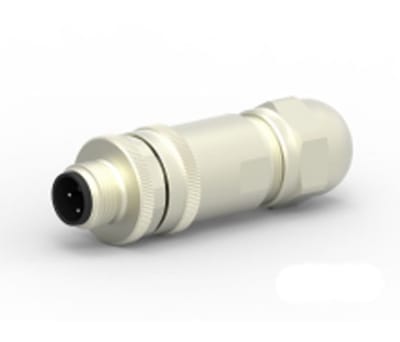 Product image for M12 MALE, 5P GOLD A_CODE S SHIELDED PG9