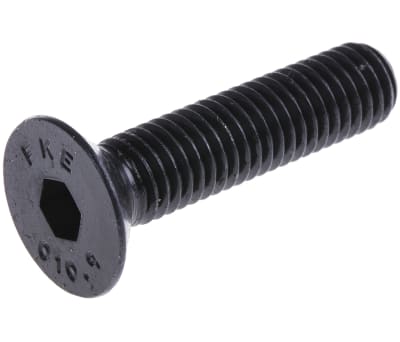 Product image for Blk steel hex skt csk head screw,M6x12