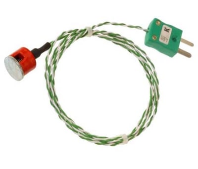 Product image for THERMOCOUPLE 2M TYPE K, BUTTON MAGNET