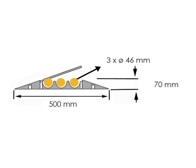 Product image for H/D cable protector dual 3 chanels 46 mm