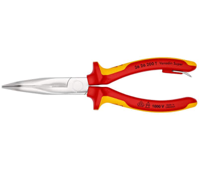 Product image for Knipex 200 mm Chrome Vanadium Steel Long Nose Pliers With 73mm Jaw Length