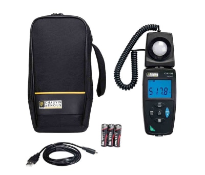 Product image for Chauvin Arnoux C.A 1110 Light Meter, 0.01 fc, 0.1 lx to 200000lx, ±3 %