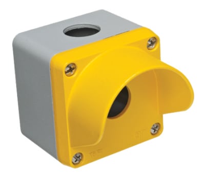 Product image for 1 Hole Yellow Control station Shrouded