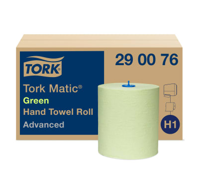 Product image for Tork Matic Green Hand Towel Roll Advanced Rolled Green 190 x 190mm Paper Towel 2 ply, 1 (Roll) Sheets