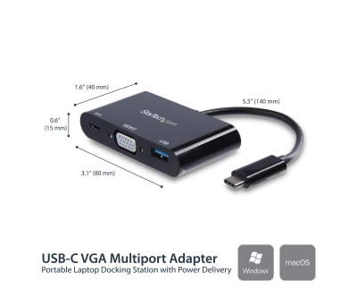 Product image for USB-C TO VGA MULTIFUNCTION ADAPTER