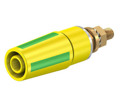 Product image for 4MM SAFETY PANEL SOCKET, GREEN/YELLOW