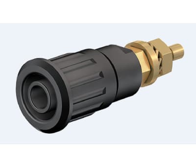 Product image for 4mm press-in socket, black