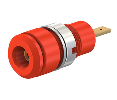 Product image for 2mm panel socket, 2.8mm tab, red