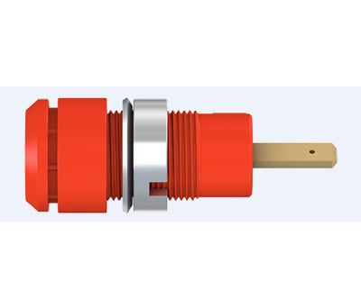 Product image for 2mm panel socket, 2.8mm tab, red