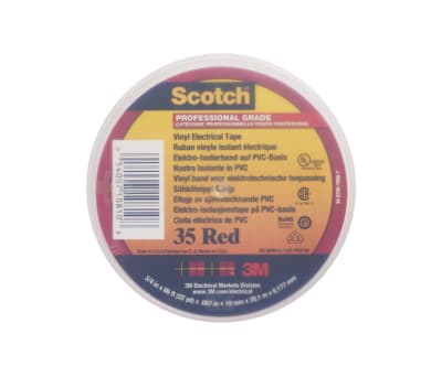 Product image for 3M Scotch 35 Red PVC Electrical Tape, 19mm x 20m