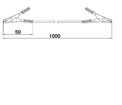 Product image for TEST LEADS BOTH ENDS CROCODILE 1000MM