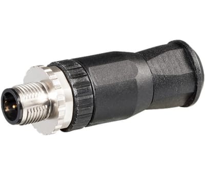 Product image for M12 connector male 5p straight self-wire