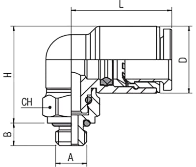 Product image for SWIVEL MALE ELBOW - BSPP  3- M3