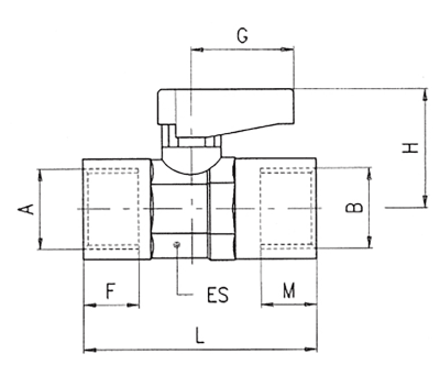 Product image for FEMALE FEMALE BALL VALVE  1/8-1/8