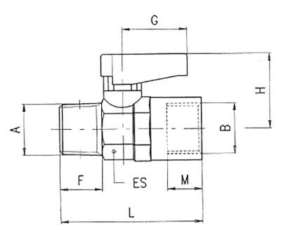 Product image for MALE FEMALE BALL VALVE 1/8-1/8