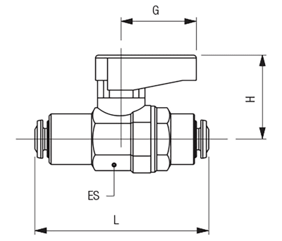 Product image for PUSH IN CONNECTION BALL VALVE 6MM