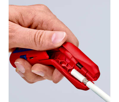 Product image for Knipex Cable Stripper for use with 3 x 1.5 mm² → 5 x 2.5 mm² Cable, All Common Round, CAT 5 - 7, Coax Cable,