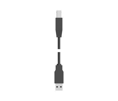 Product image for USB, A-B, 28/24, BLACK, 2.0M