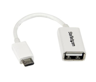 Product image for 5in White Micro USB to USB OTG Host Adap