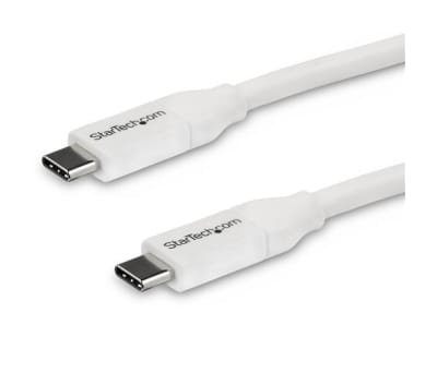 Product image for USB-C TO USB-C CABLE W/ 5A PD - M/M - WH