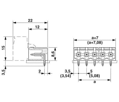 Product image for 4 WAY HORIZONTAL PCB HEADER,5.08MM PITCH