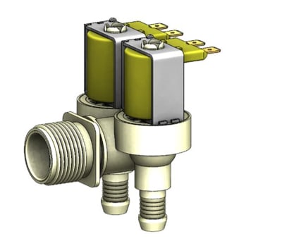 Product image for WATER SOLENOID VALVE 3 PORT 90? NC 3/4"