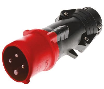 Product image for RED 3P+E STRAIGHT FREE PLUG,32A 400V