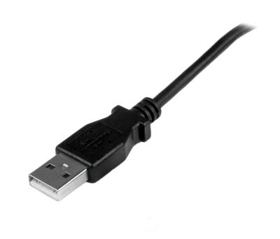 Product image for Startech Male USB A to Angled Male USB Micro B USB Cable, 1m