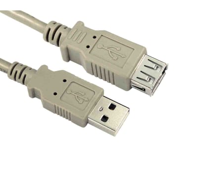 Product image for RS PRO Male USB to Female USB USB Extension Cable, 3m