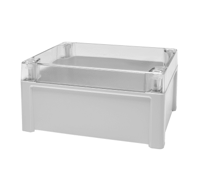 Product image for RS PRO Light Grey Polycarbonate General Purpose Enclosure, IP65, 201 x 163 x 98mm