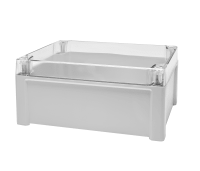 Product image for RS PRO Light Grey Polycarbonate General Purpose Enclosure, IP65, 240 x 191 x 107mm