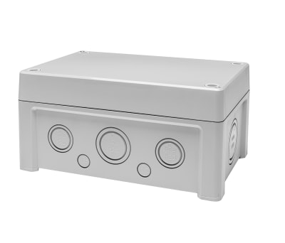 Product image for RS PRO Light Grey Polycarbonate General Purpose Enclosure, IP65, 187 x 122 x 90mm