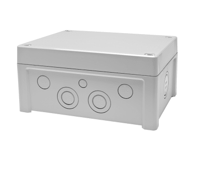 Product image for RS PRO Light Grey Polycarbonate General Purpose Enclosure, IP65, 201 x 163 x 98mm