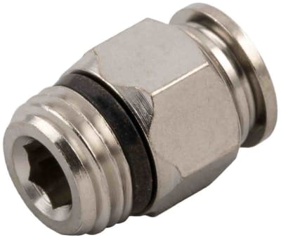 Product image for RS PRO Threaded-to-Tube Pneumatic Straight Threaded-to-Tube Adapter Uni 3/8 to Push In 10 mm, 20bar