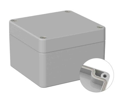 Product image for RS PRO Light Grey Polycarbonate General Purpose Enclosure, IP66, Shielded, 120 x 122 x85mm