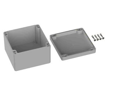 Product image for RS PRO Light Grey Polycarbonate General Purpose Enclosure, IP66, Shielded, 120 x 122 x85mm