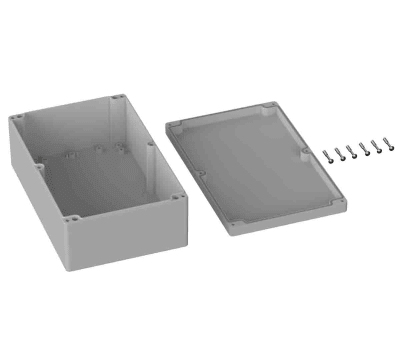 Product image for RS PRO Light Grey Polycarbonate General Purpose Enclosure, IP66, Shielded, 160 x 250 x 90mm