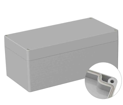 Product image for RS PRO Light Grey Polycarbonate General Purpose Enclosure, IP66, Shielded, 120 x 240.5 x 100.5mm