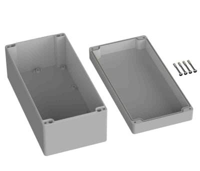 Product image for RS PRO Light Grey Polycarbonate General Purpose Enclosure, IP66, Shielded, 120 x 240.5 x 100.5mm