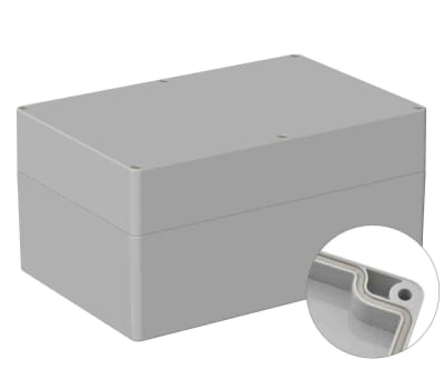 Product image for RS PRO Light Grey Polycarbonate General Purpose Enclosure, IP66, Shielded, 160 x 240.3 x 120mm