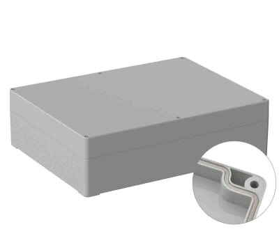 Product image for RS PRO Light Grey Polycarbonate General Purpose Enclosure, IP66, Shielded, 230 x 300 x 85mm