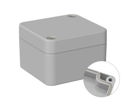 Product image for RS PRO Light Grey ABS General Purpose Enclosure, IP66, Shielded, 50 x 52 x 35mm