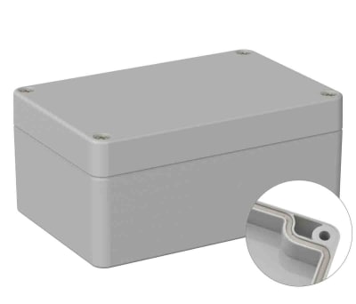 Product image for RS PRO Light Grey ABS General Purpose Enclosure, IP66, Shielded, 80 x 120 x 55mm