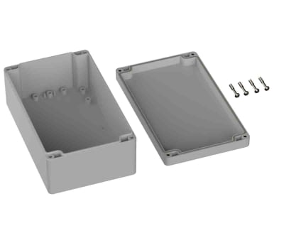 Product image for RS PRO Light Grey ABS General Purpose Enclosure, IP66, Shielded, 120 x 200 x 75mm