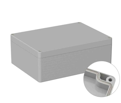 Product image for RS PRO Light Grey ABS General Purpose Enclosure, IP66, Shielded, 150 x 200 x75mm