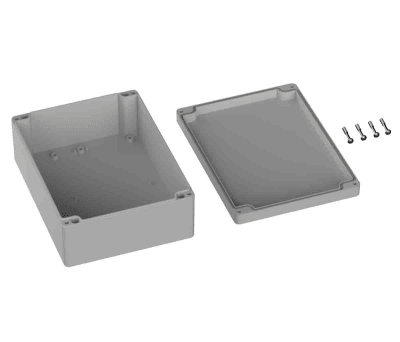 Product image for RS PRO Light Grey ABS General Purpose Enclosure, IP66, Shielded, 150 x 200 x75mm