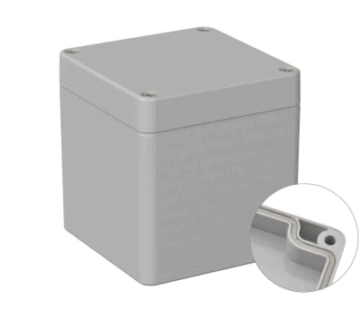 Product image for RS PRO Light Grey ABS General Purpose Enclosure, IP66, Shielded, 80 x 82 x 85mm