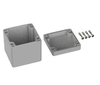 Product image for RS PRO Light Grey ABS General Purpose Enclosure, IP66, Shielded, 80 x 82 x 85mm