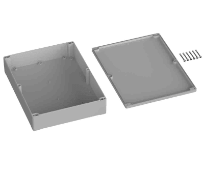 Product image for RS PRO Light Grey ABS General Purpose Enclosure, IP65, Shielded, 230 x 300 x 85mm