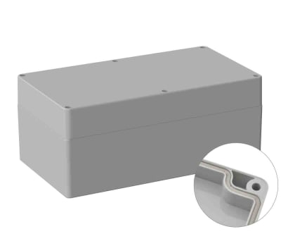 Product image for RS PRO Light Grey ABS General Purpose Enclosure, IP66, Shielded, 200 x 360 x 149.5mm